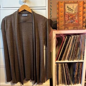 Vintage Y2K Michael Stars Metallic Gold Cardigan Sweater Duster Top Sparkle S M